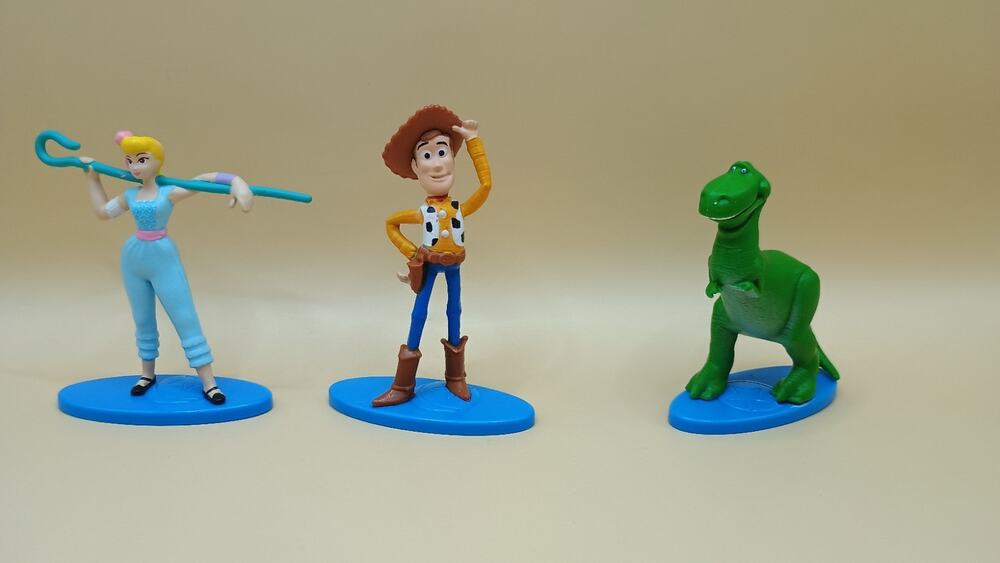 2019 Disney/Pixar Toy Story 3 Lot Of 3 PVC Figurines - Woody, Bo Peep, Rex